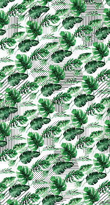 Fabric roller blind for window Tropical leaves