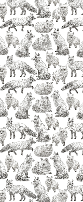 Fabric roller blind for window Gray foxes