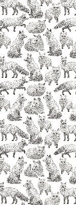 Fabric roller blind for window Gray foxes