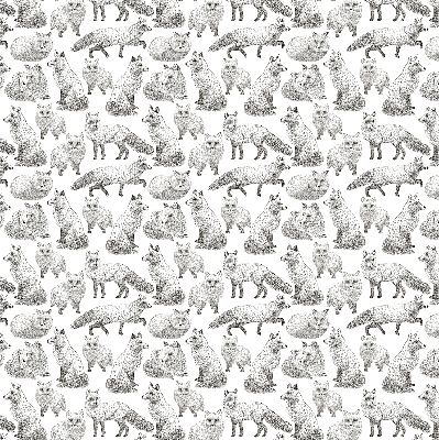 Fabric roller blind for window Gray foxes