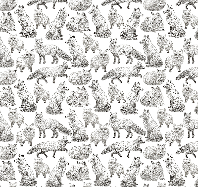 Fabric roller blind for window Gray foxes