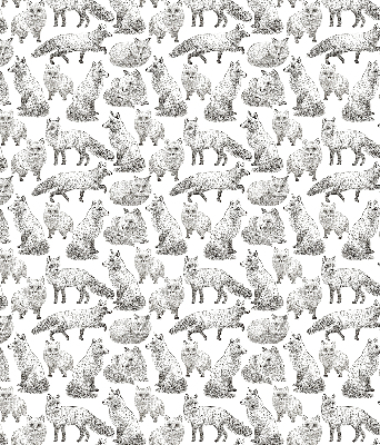 Fabric roller blind for window Gray foxes