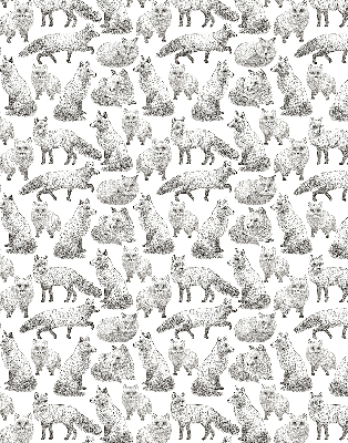 Fabric roller blind for window Gray foxes