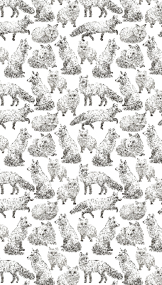 Fabric roller blind for window Gray foxes