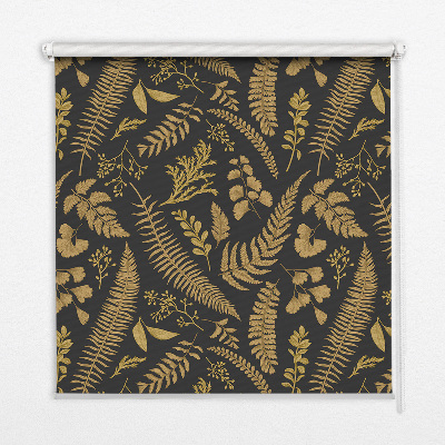 Blackout roller blind Yellow ferns