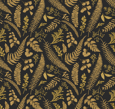 Blackout roller blind Yellow ferns
