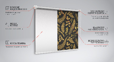 Blackout roller blind Yellow ferns