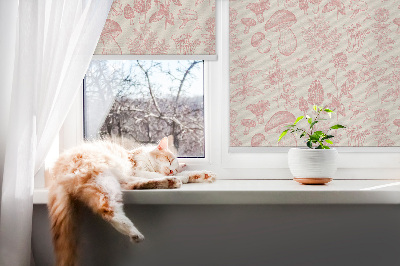 Blackout roller blind for window Drawn mushrooms