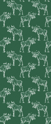 Fabric roller blind for window Green moose
