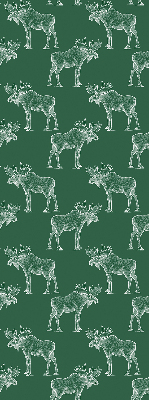 Fabric roller blind for window Green moose