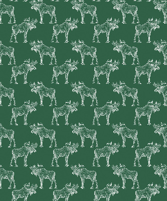 Fabric roller blind for window Green moose