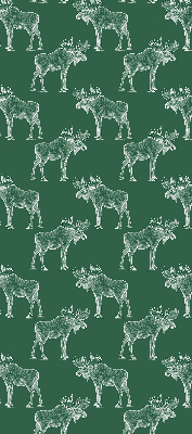 Fabric roller blind for window Green moose