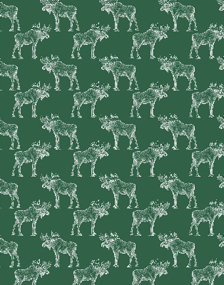 Fabric roller blind for window Green moose