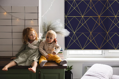 Blackout roller blind Yellow lines connected into triangles