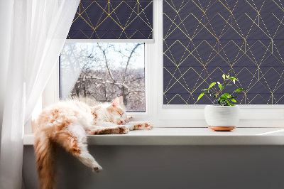 Blackout roller blind Yellow lines connected into triangles