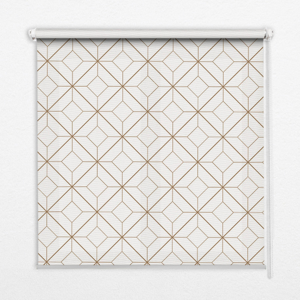 Fabric roller blind for window Brown pattern