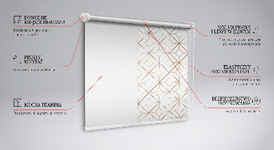 Fabric roller blind for window Brown pattern