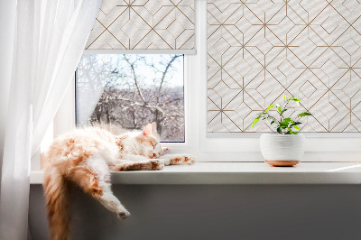 Fabric roller blind for window Brown pattern