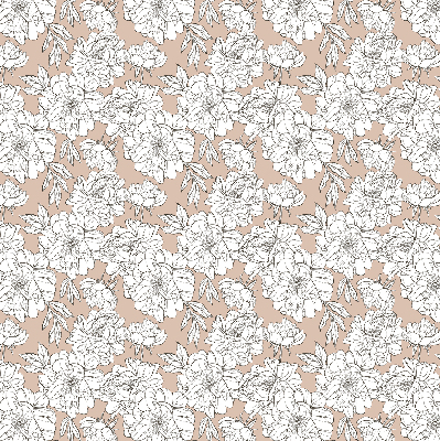 Blackout roller blind Drawn flowers
