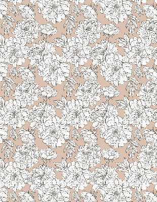 Blackout roller blind Drawn flowers