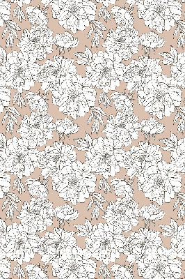 Blackout roller blind Drawn flowers