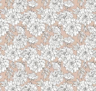 Blackout roller blind Drawn flowers