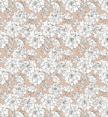 Blackout roller blind Drawn flowers