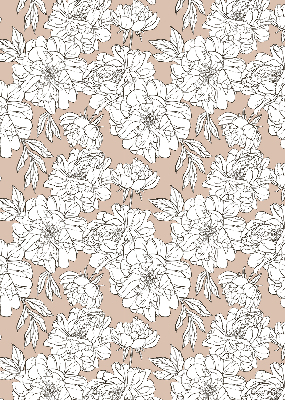 Blackout roller blind Drawn flowers