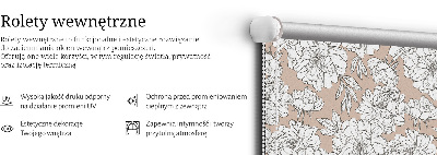 Blackout roller blind Drawn flowers