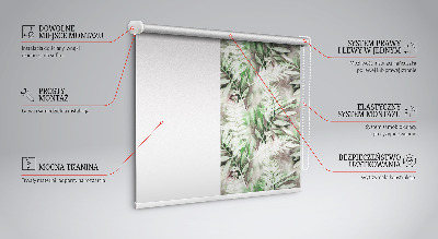 Fabric roller blind for window Shiny leaves