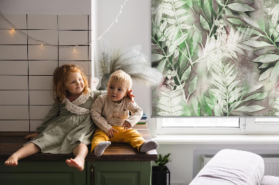 Fabric roller blind for window Shiny leaves