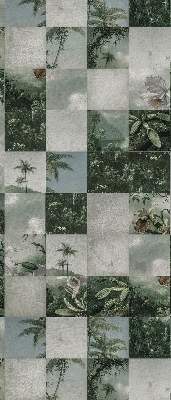 Fabric roller blind for window Tiled palm trees
