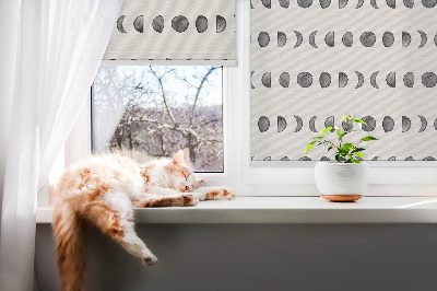 Fabric roller blind for window Moon phases