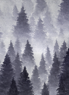 Blackout roller blind Misty forest