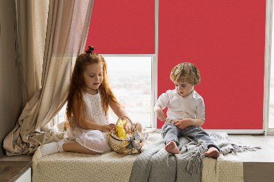Fabric roller blind for window Red