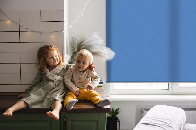 Blackout roller blind for window Blue