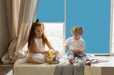 Fabric roller blind for window Blue