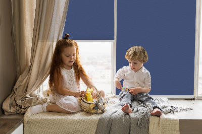 Blackout roller blind for window Navy
