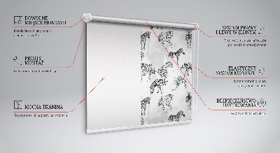 Blackout roller blind Gray animals