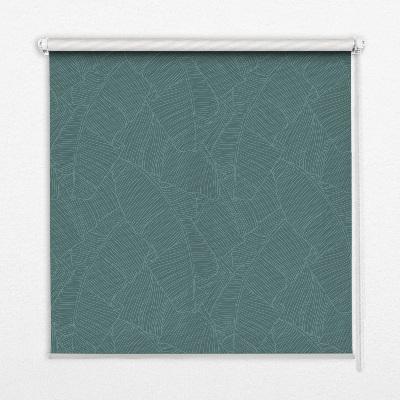 Blackout roller blind for window Green palm leaves