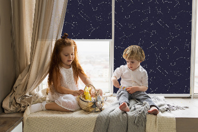 Fabric roller blind for window Constellation of stars