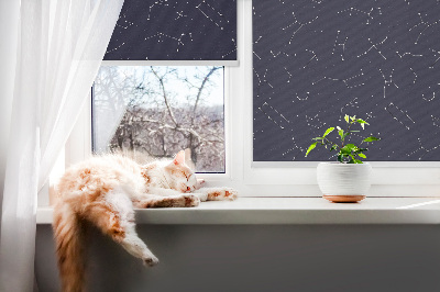 Fabric roller blind for window Constellation of stars