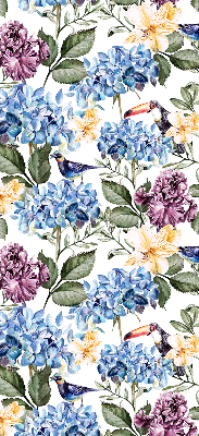 Blackout roller blind for window Toucans and flowers