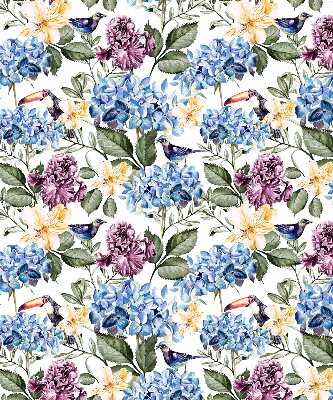 Blackout roller blind for window Toucans and flowers
