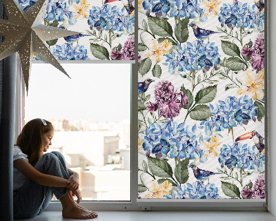 Blackout roller blind for window Toucans and flowers