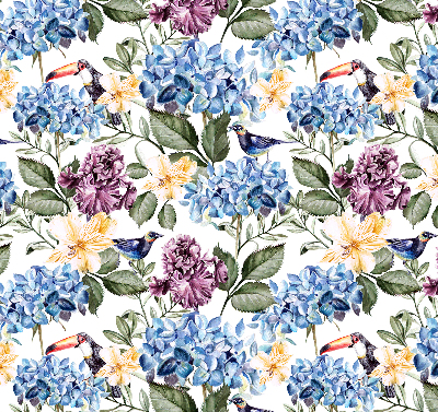 Blackout roller blind for window Toucans and flowers
