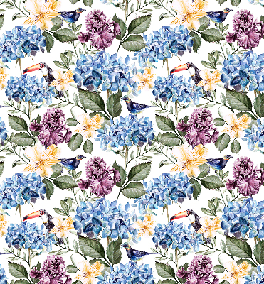 Blackout roller blind for window Toucans and flowers