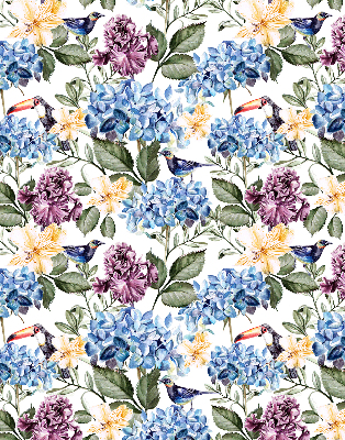 Blackout roller blind for window Toucans and flowers