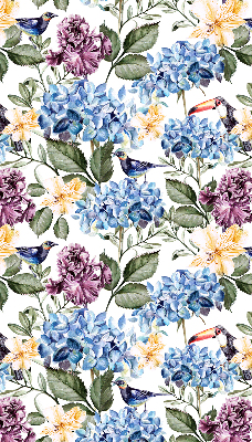 Blackout roller blind for window Toucans and flowers