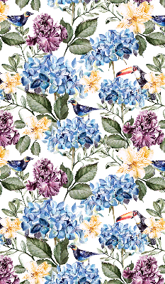 Blackout roller blind for window Toucans and flowers